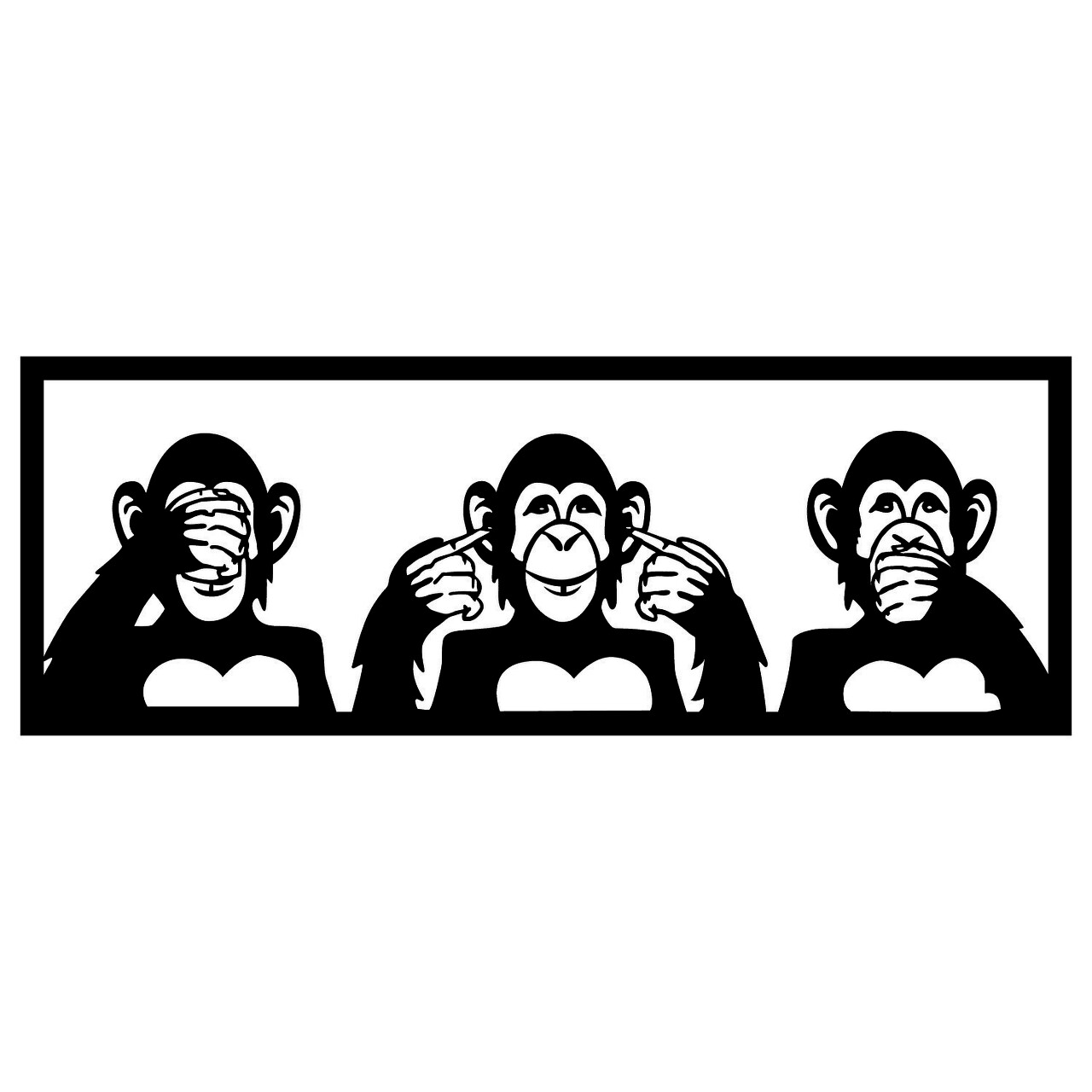 Decoratiune de perete, Three Monkeys - L, Tanelorn, 100x36 cm, metal - imagine 5